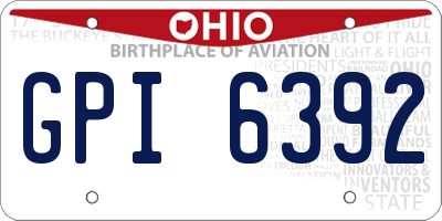 OH license plate GPI6392