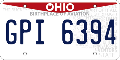 OH license plate GPI6394