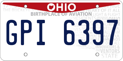 OH license plate GPI6397