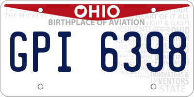 OH license plate GPI6398