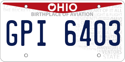 OH license plate GPI6403