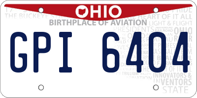 OH license plate GPI6404