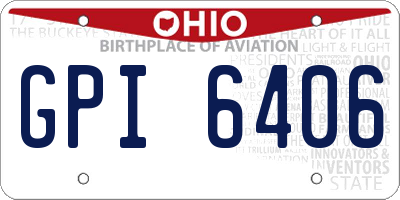 OH license plate GPI6406
