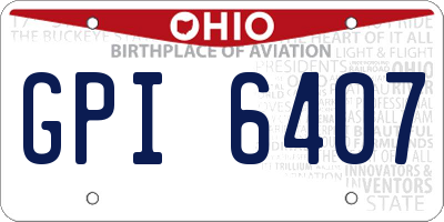 OH license plate GPI6407