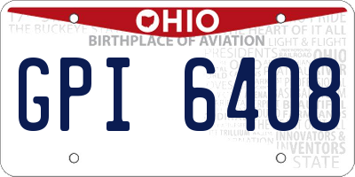 OH license plate GPI6408