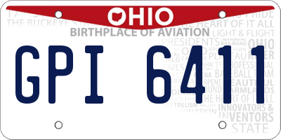 OH license plate GPI6411