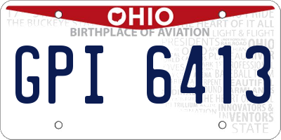 OH license plate GPI6413