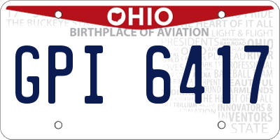 OH license plate GPI6417