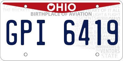 OH license plate GPI6419
