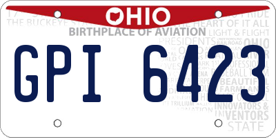 OH license plate GPI6423