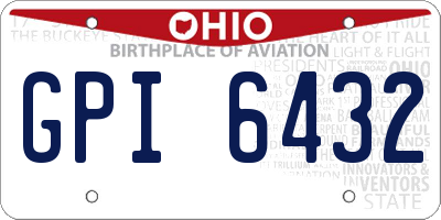 OH license plate GPI6432