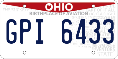 OH license plate GPI6433