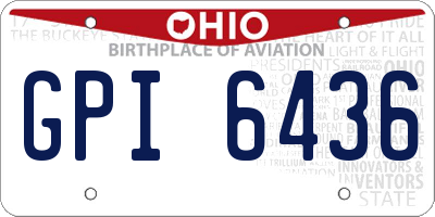 OH license plate GPI6436
