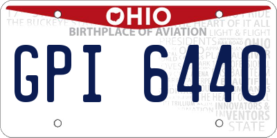 OH license plate GPI6440