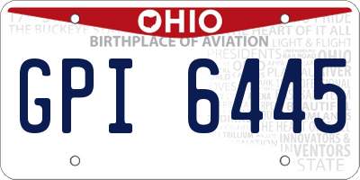 OH license plate GPI6445
