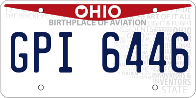 OH license plate GPI6446