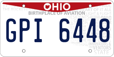 OH license plate GPI6448