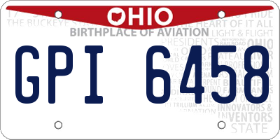 OH license plate GPI6458