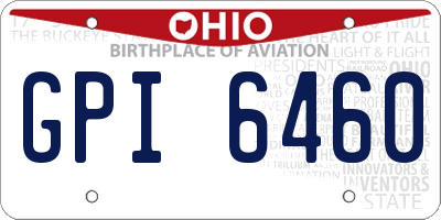 OH license plate GPI6460