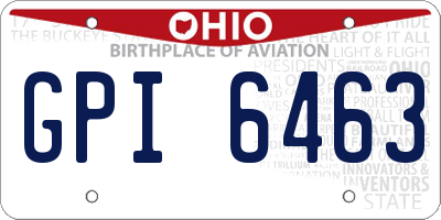 OH license plate GPI6463