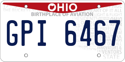 OH license plate GPI6467