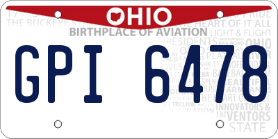 OH license plate GPI6478