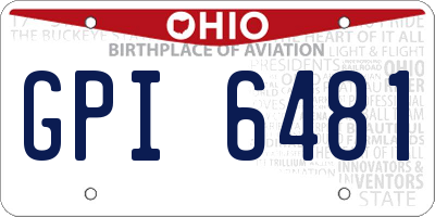 OH license plate GPI6481