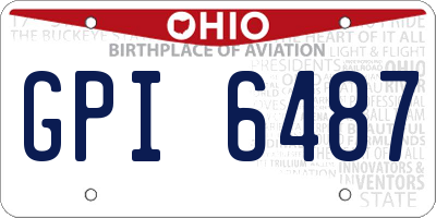 OH license plate GPI6487