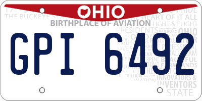 OH license plate GPI6492