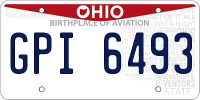 OH license plate GPI6493