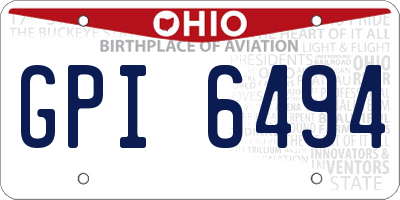 OH license plate GPI6494