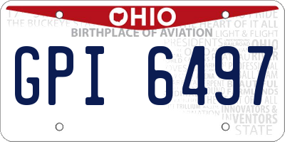 OH license plate GPI6497