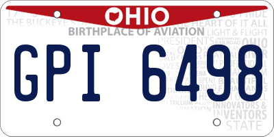 OH license plate GPI6498