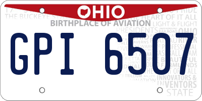 OH license plate GPI6507