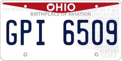 OH license plate GPI6509