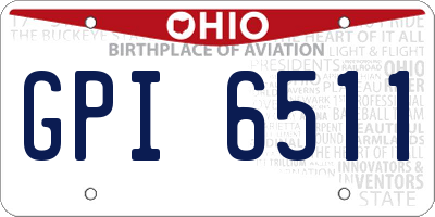 OH license plate GPI6511