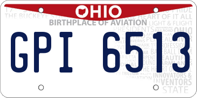 OH license plate GPI6513