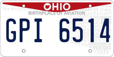 OH license plate GPI6514