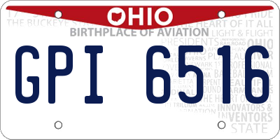 OH license plate GPI6516