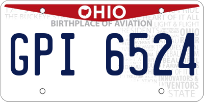 OH license plate GPI6524