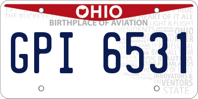 OH license plate GPI6531