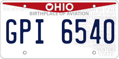 OH license plate GPI6540