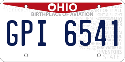 OH license plate GPI6541
