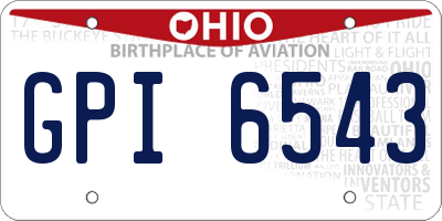 OH license plate GPI6543