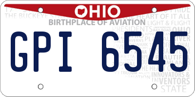 OH license plate GPI6545