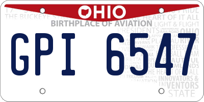 OH license plate GPI6547