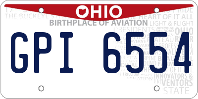 OH license plate GPI6554