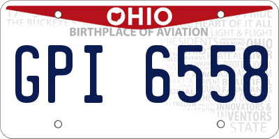 OH license plate GPI6558