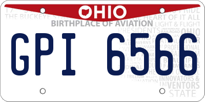 OH license plate GPI6566