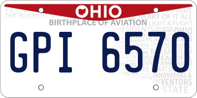 OH license plate GPI6570